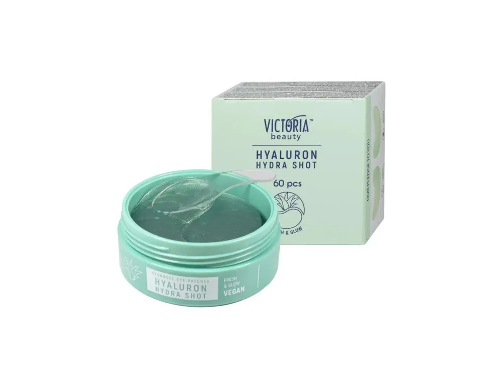 Victoria beauty HYDRA SHOT VEGAN Oční hydrogelové masky s kyselinou hyaluronovou a aloe verou 60 ks Novinka