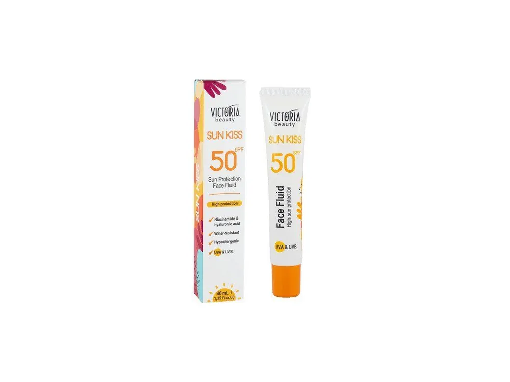 Victoria beauty SUN KISS Pleťový voděodolný fluid SPF50 s kyselinou hyaluronovou 40 ml Cenový Hit
