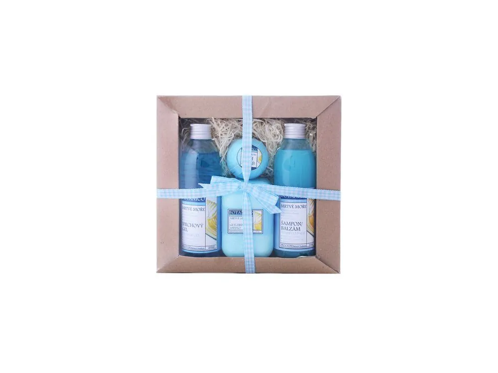 BOTANICO Dárková sada Mrtvé moře šampon/balzám 200 ml, sprchový gel 200 ml, balistik do koupele 50 g, glycerínové mýdlo 200 g 4 ks Sezónní Sleva