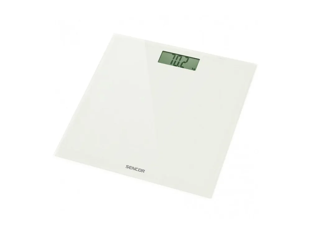 Omezená Nabídka SENCOR SBS 2301WH White Elegant Glass Scale - osobní váha, bílý skleněný povrch