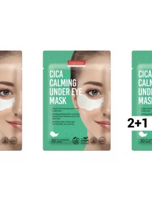 Purederm Vegan Zklidňující polštářky pod oči s výtažkem z pupečníku asijského 2+1 zdarma 90 ks Zlevněný