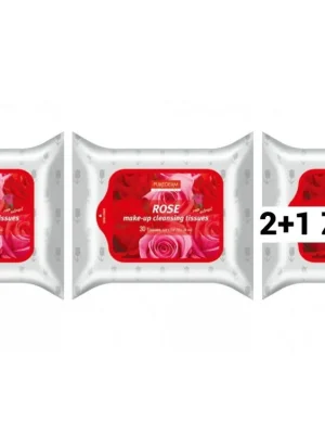 Purederm Čisticí pleťové ubrousky Rose s růžovým olejem AKCE 2+1 ZDARMA 90 ks Vrácení Zdarma