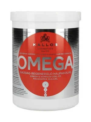 Značkový KALLOS KJMN Omega Hair Mask 1000ml - maska na lámavé vlasy a roztřepené konečky
