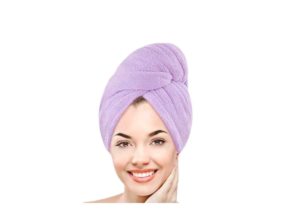 Odeslání Ihned Standelli professional Rychleschnoucí ručníkový turban na vlasy fialový 65 cm x 25 cm
