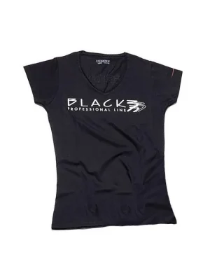 BLACK Women L Dámské černé tričko s potiskem Black Parisienne - velikost L Nová Kolekce