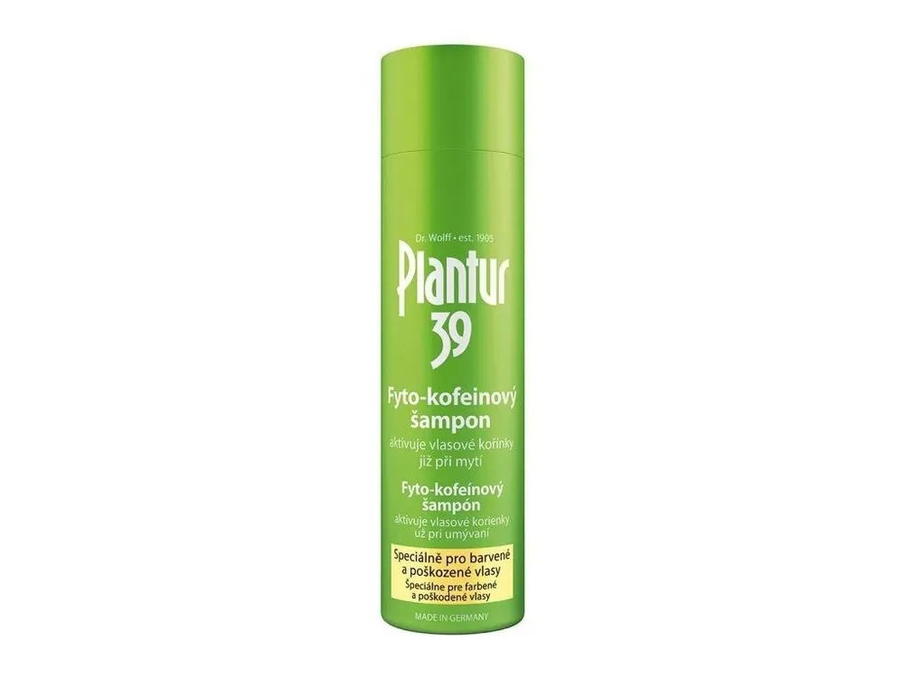 Originální PLANTUR 39 Fyto-kofeinový šampon proti padání vlasů na barvené a poškozené vlasy 250ml