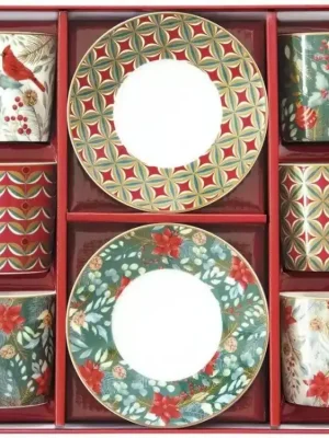 Easy Life Porcelánové šálky a podšálky na kávu Christmas Joy 6x100 ml Dokud Zásoby Vydrží