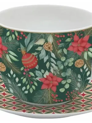 Přímo Od Výrobce Easy Life Porcelánový hrnek s podšálkem Christmas Joy 400 ml