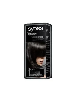 SYOSS Professional Permanentní barva na vlasy Black - černá 1-1 Akční Nabídka