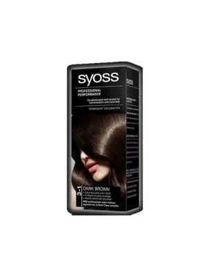 SYOSS Professional Permanentní barva na vlasy Dark Brown - tmavě hnědá 3-1 Levný
