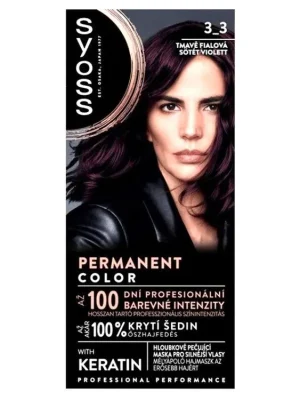 Finální Výprodej SYOSS Professional Permanentní barva na vlasy Dark Violet - tmavě fialová 3-3