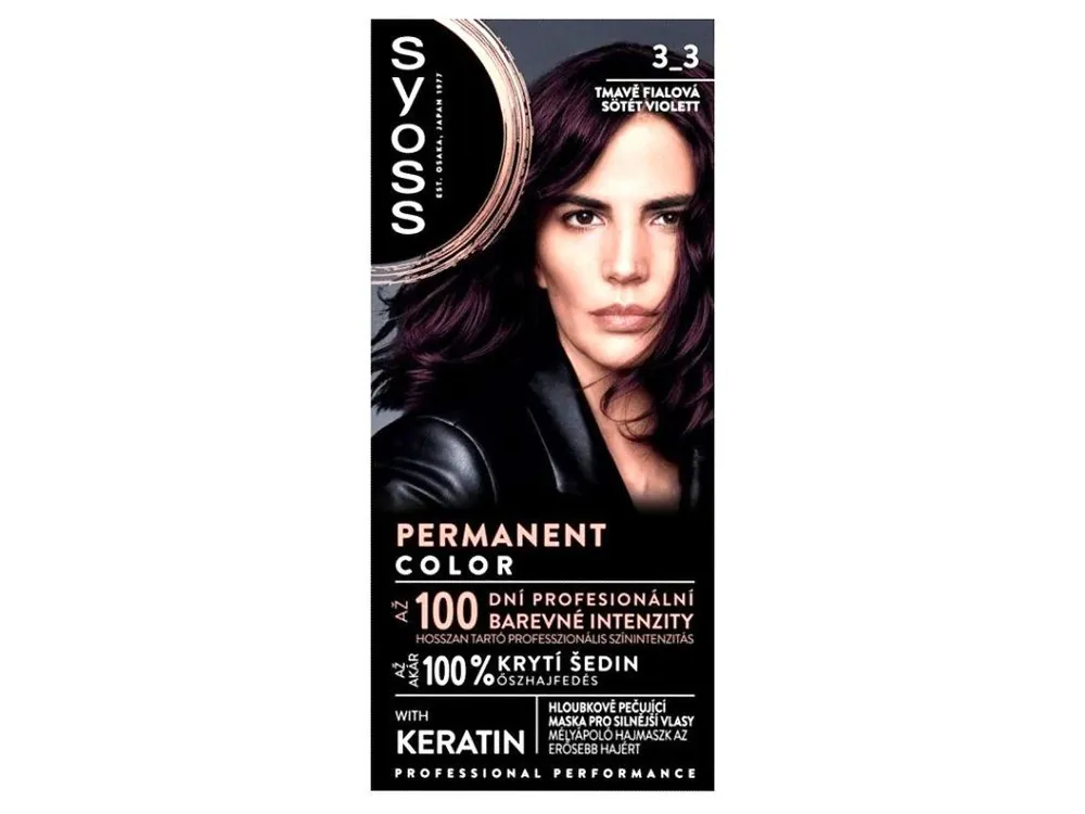 Finální Výprodej SYOSS Professional Permanentní barva na vlasy Dark Violet - tmavě fialová 3-3