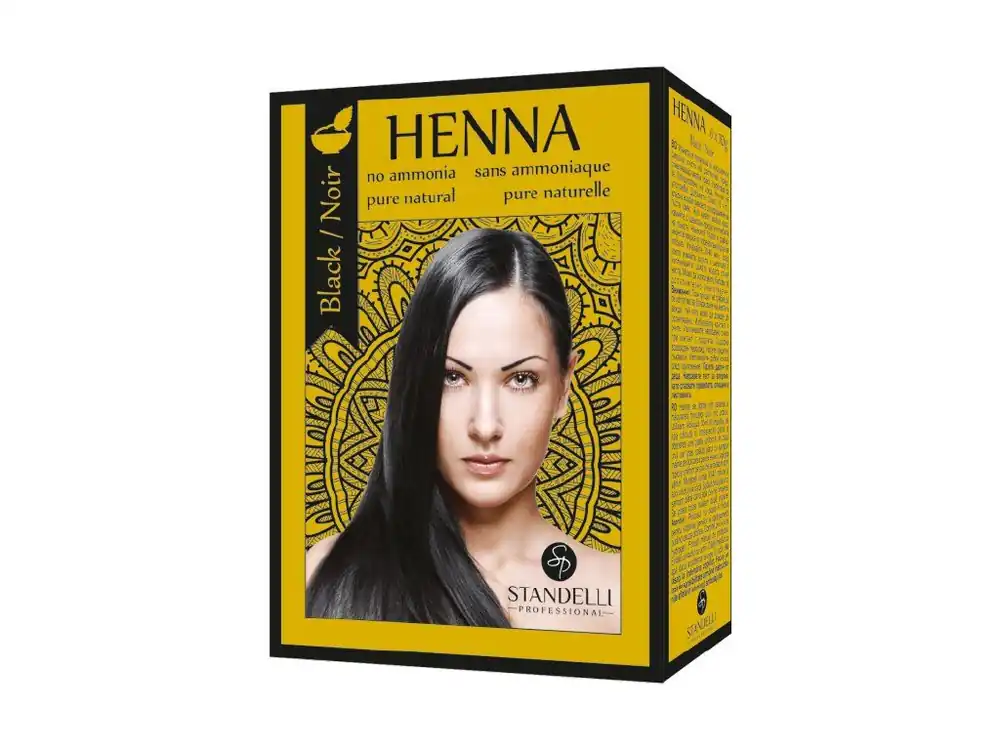 Autentický Standelli professional Henna 100% přírodní barva na vlasy Black (černá) 6x10 ml