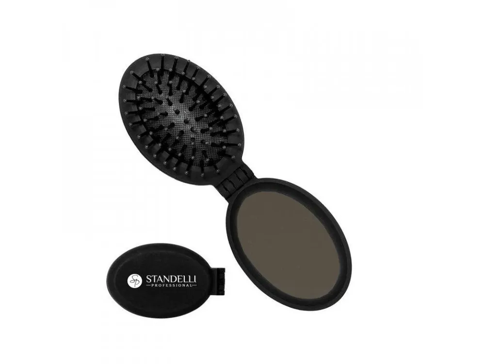 Standelli professional Skládací cestovní hřeben se zrcátkem černý Novinka