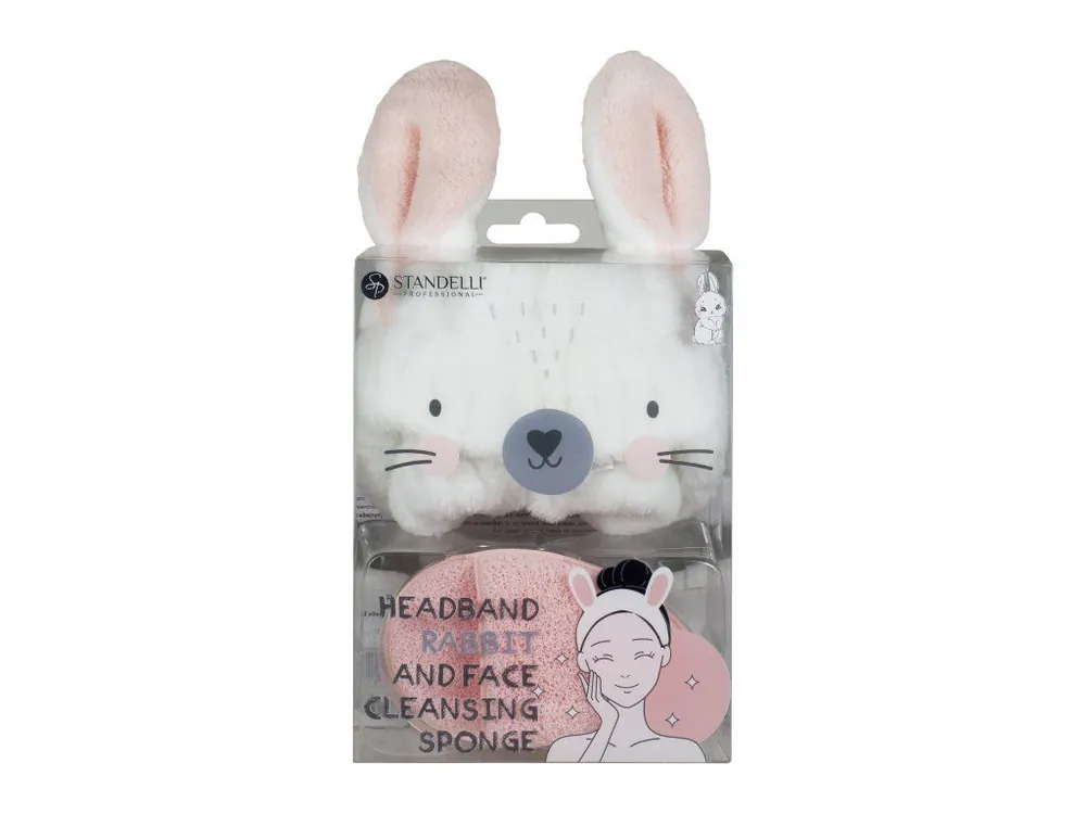 Poslední Šance Standelli professional Kosmetická čelenka Zajíček + čisticí exfoliační houbička 2 ks