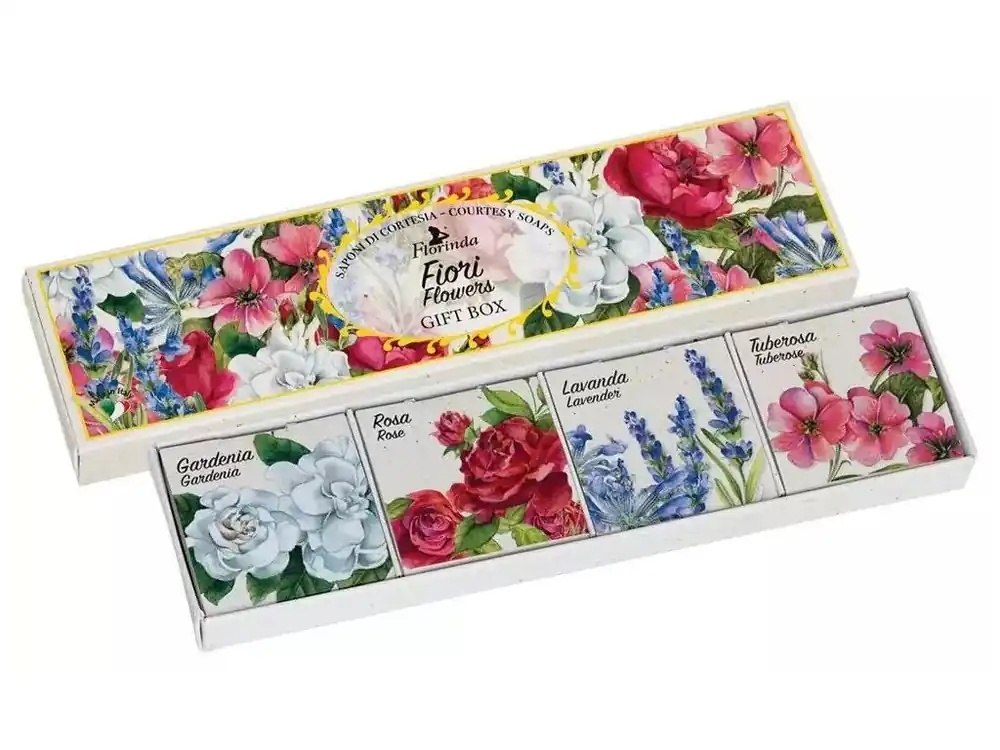 Autentický Florinda Dárková kazeta s mýdly Fiori (květiny) 4x 25 g