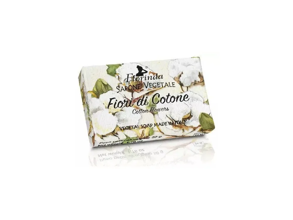 Florinda Italské rostlinné mýdlo Fiori Di Cotone (květy bavlny) 50 g Zlevněný