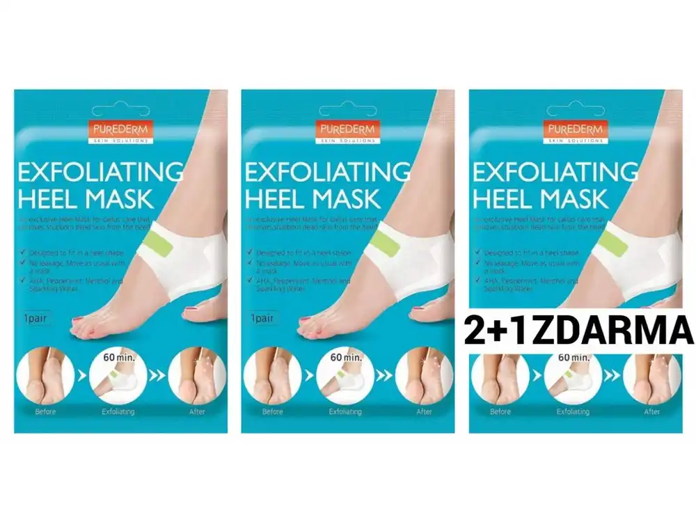 Značkový Purederm Exfoliační maska na paty AKCE 2+1 ZDARMA 3 páry/ 6 ks