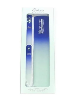BOHEMIA CRYSTAL Dárková sada skleněných pilníků Swarovski - 90mm, 140mm a na paty - modrá Omezená Nabídka