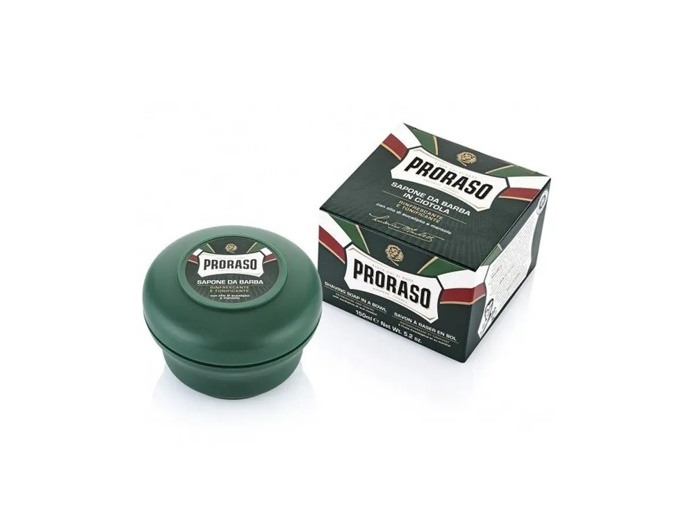 PRORASO Eucalyptus Osvěžující mýdlo na holení v misce - eukalyptus 150ml Tovární Cena