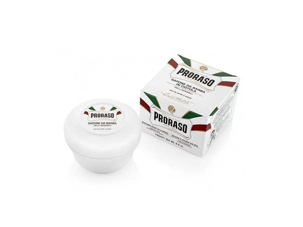 Akční Nabídka PRORASO Green Tea Mýdlo na holení v misce pro citlivou pokožku - zelený čaj 150ml