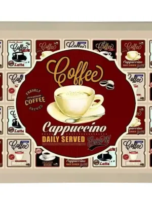 Easy Life Plastový servírovací tác Vintage Coffee velký 48 × 29.5 cm Vrácení Zdarma