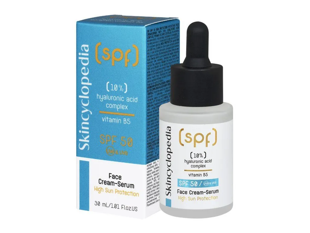 Nejprodávanější Skincyclopedia Pleťové ochranné sérum SPF50 s kyselinou hyaluronovou 3 v 1, 30 mL