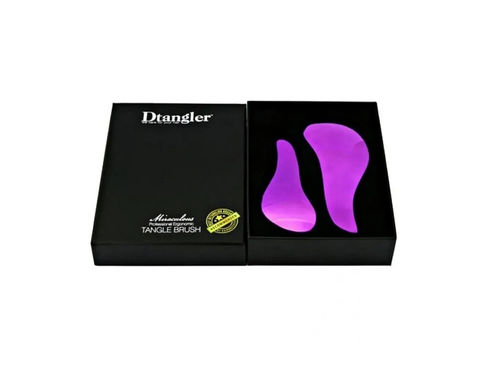Expresní Doručení DTANGLER PURPLE SET Profesionální rozčesávací kartáče na vlasy s rukojetí - purpurové 2ks