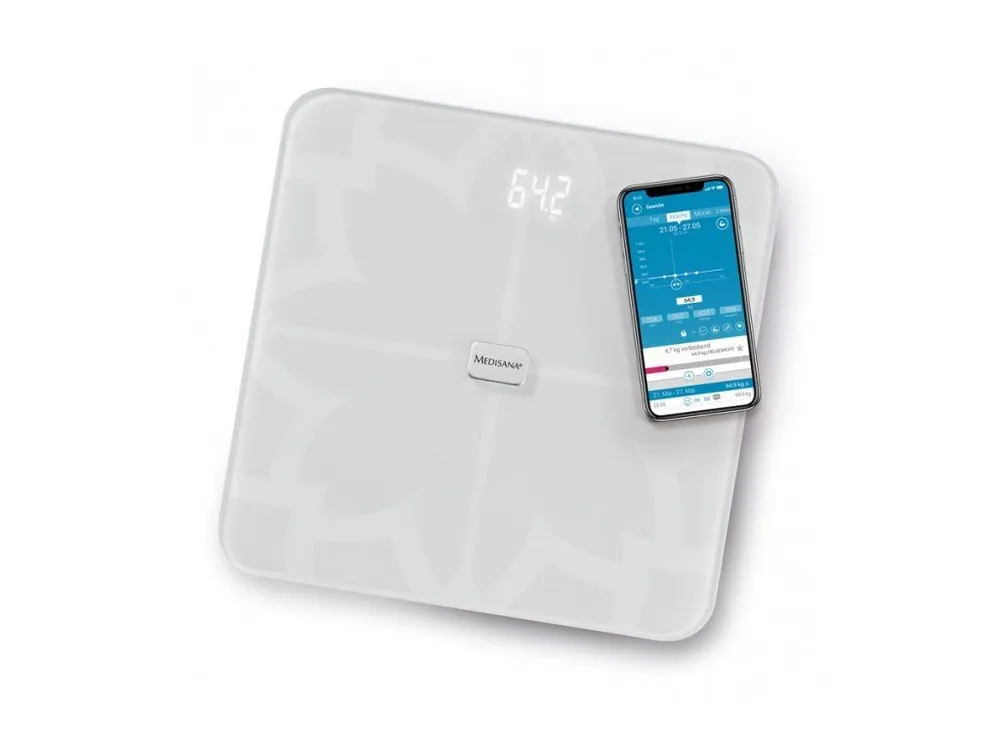 MEDISANA BS 450 WH CONNECT - Analytická digitální váha do 180kg s Bluetooth - bílá Ověřený