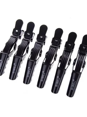 Časově Omezené SIBEL Strong Crocodile Black 6ks - klipsy do vlasů 11cm - černé