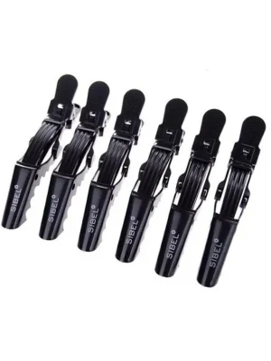 Doprava Zdarma SIBEL Strong Crocodile Small Black 6ks - klipsy do vlasů 9cm - černé