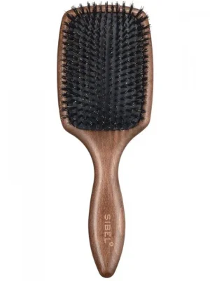 SIBEL Decopad L Plochý dřevněný kartáč na vlasy s kančími štětinami - 250x85mm Originální