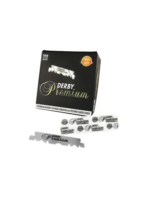 Nejprodávanější DERBY Premium Ceramic Platinum Single Edged Blades 100ks - poloviční žiletky