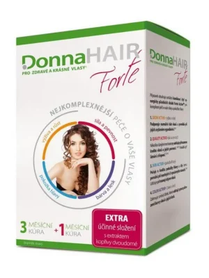 Nejlepší Volba DONNA HAIR Forte 4 měsíční kúra tob.90+30 zdarma - vitamíny proti padání pro výživu a růst vlasů