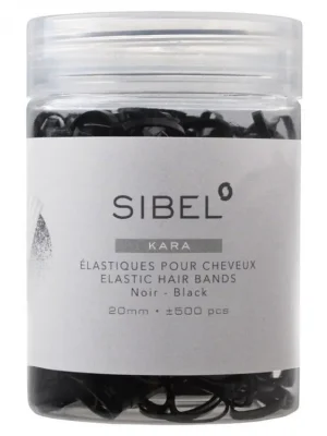 SIBEL Kara Elastic - gumičky do vlasů 500ks, průměr 20mm - černé Poslední Šance