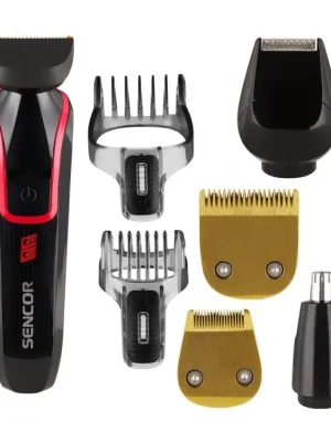 Finální Výprodej SENCOR SHP 6201RD Men´s Electric Clipper Set - pánský zastřihovač 6 nástavců