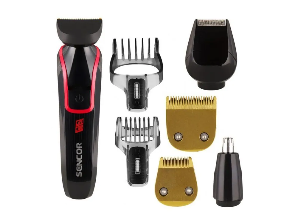 Finální Výprodej SENCOR SHP 6201RD Men´s Electric Clipper Set - pánský zastřihovač 6 nástavců