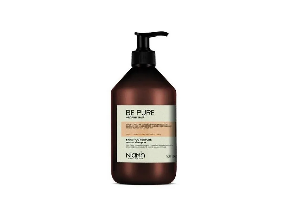 Speciální Cena NIAMH Be Pure Restore Shampoo 500ml - obnovující šampon pro poškozené lámavé vlasy