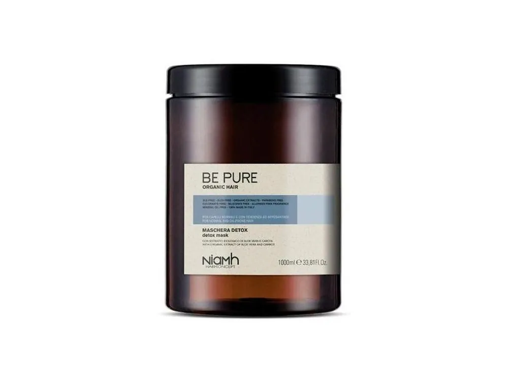 NIAMH Be Pure Detox Mask 1000ml - detoxikační maska na mastné a zplihlé vlasy Vrácení Zdarma