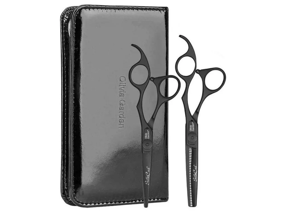 Aktuální OLIVIA GARDEN SilkCut Shear Matt Black Edition SET - sada profi kadeřnických nůžek