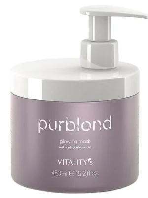 VITALITYS Purblond Glowing Mask 450ml - keratinová maska pro studenou blond vlasů Dokud Zásoby Vydrží