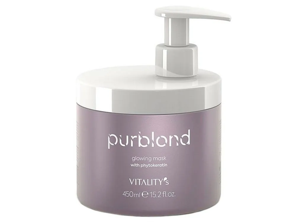 VITALITYS Purblond Glowing Mask 450ml - keratinová maska pro studenou blond vlasů Dokud Zásoby Vydrží