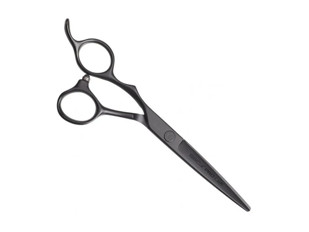 OLIVIA GARDEN SilkCut PRO Shear Matt Black LEFT - kadeřnické nůžky pro leváky - 5,75' Vrácení Zdarma