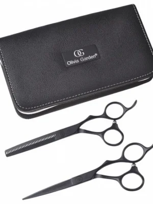 Nejlepší Volba OLIVIA GARDEN SilkCut PRO SHEAR KIT Matt Black 5,75' + 6'35T- sada nůžek pro praváky