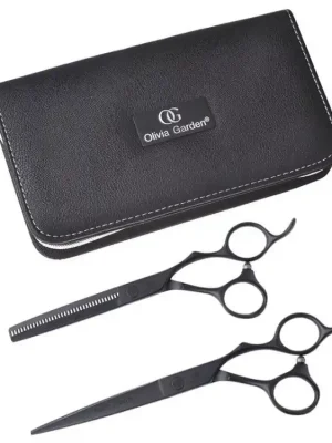 OLIVIA GARDEN SilkCut PRO SHEAR KIT Matt Black 6,5' + 6'35T- sada nůžek pro praváky Bezpečná Platba