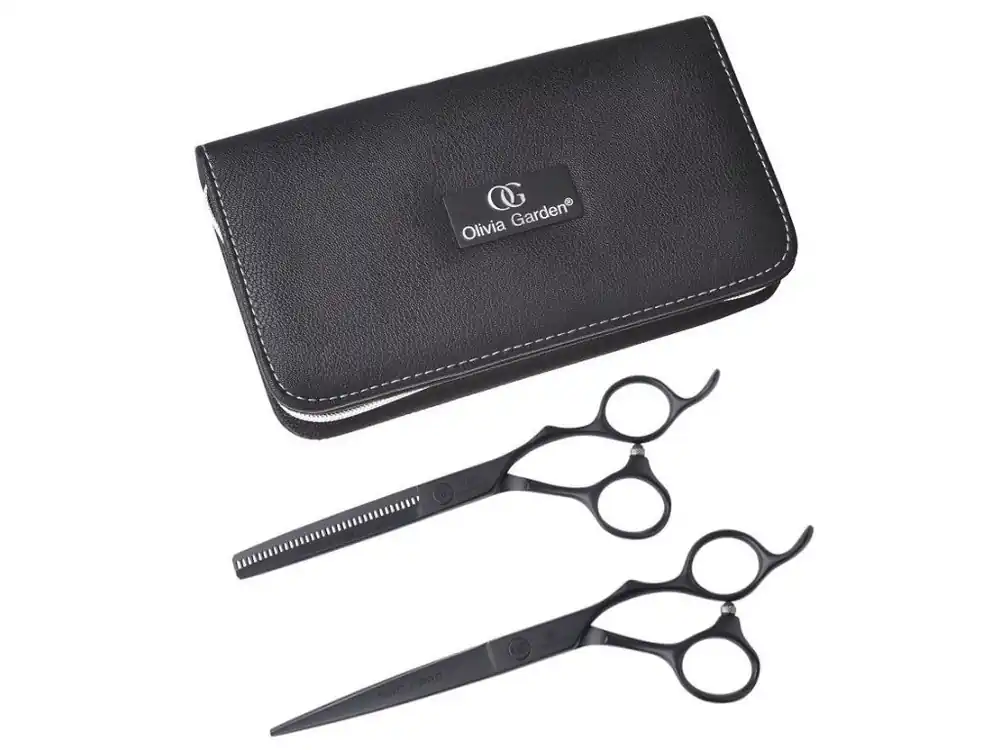 OLIVIA GARDEN SilkCut PRO SHEAR KIT Matt Black 6,5' + 6'35T- sada nůžek pro praváky Bezpečná Platba