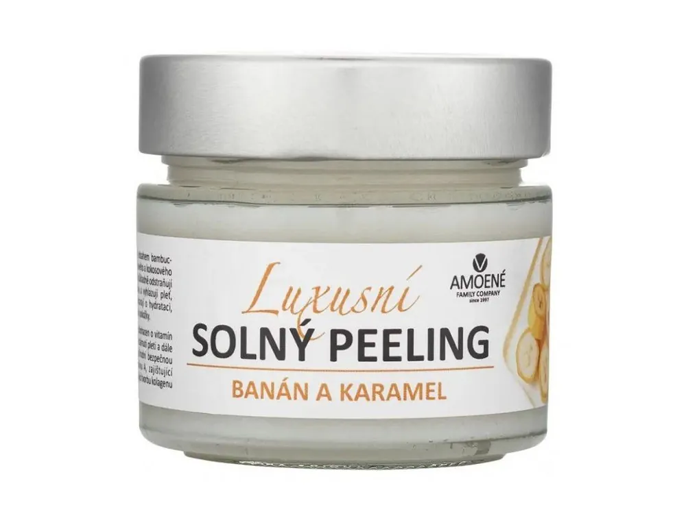AMOENÉ Luxusní solný peeling - banán a karamel 250g Nová Kolekce