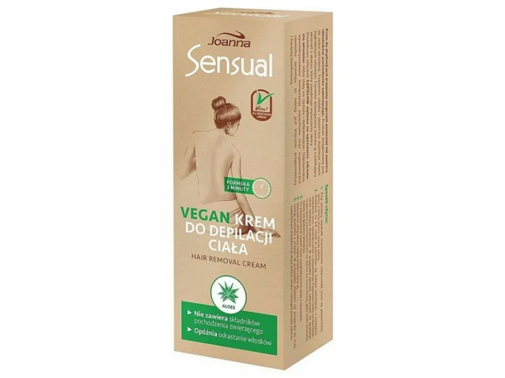 Zlevněný JOANNA Sensual Vegan Body Cream 100g - depilační 5 minutový krém na tělo pro citlivou pokožku