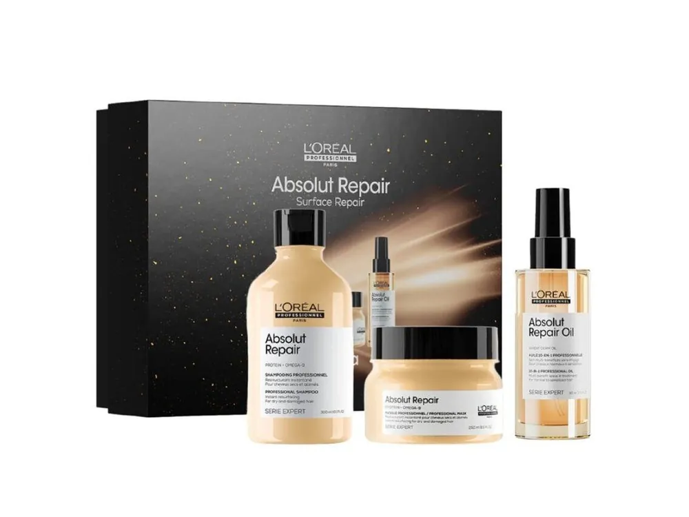 Kup Teď LOREAL Gift SET Absolut Repair Xmas - dárková sada - šampon + maska + olejová péče