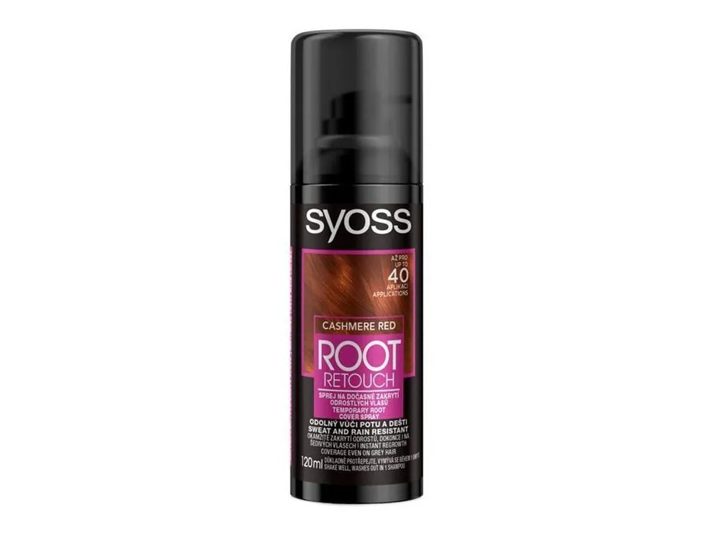 Nízká Cena SYOSS Root Retouch CASHMERE RED 120ml - tónovací barva na odrosty ve spreji - červená